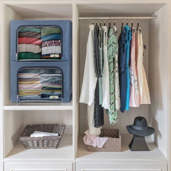 Stackable Metal Frame Storage Bin