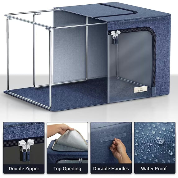Stackable Metal Frame Storage Bin